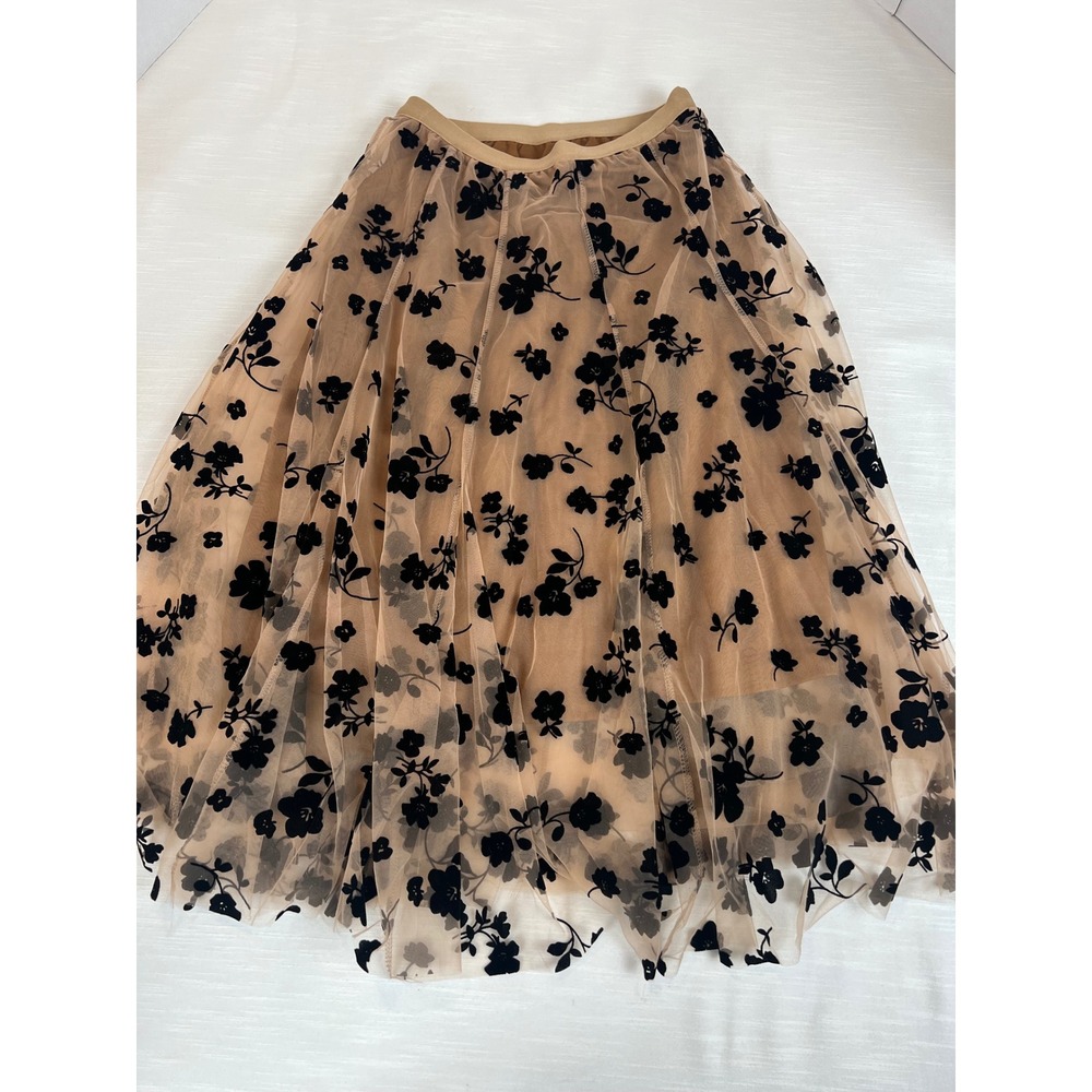 Chicwish Women Tulle Midi Skirt Size Med NWT Velvet Burnout Cottagecore Romantic